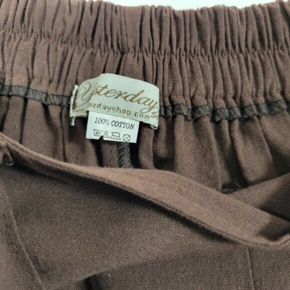 Capris Cotton Culottes, Wide Leg Capri Pants with colorful Floral Applique-NEW - Picture 8 of 12